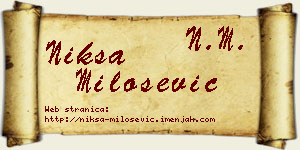 Nikša Milošević vizit kartica